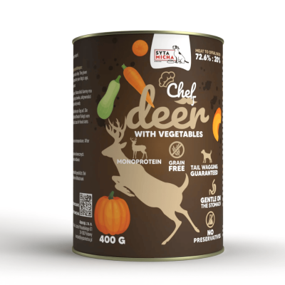 Syta Micha Karma Mokra CHEF Jeleń z warzywami 400g